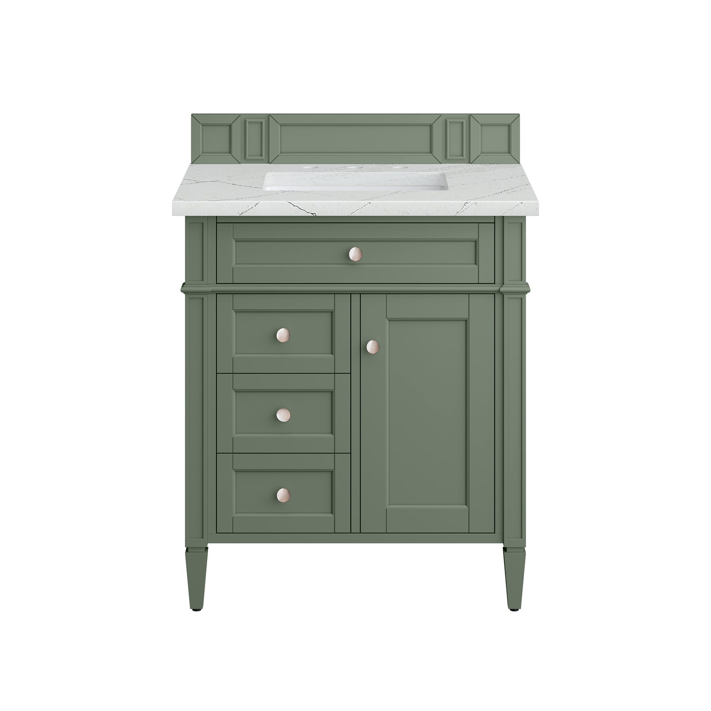 Brittany 30" Single Vanity, Smokey Celadon w/ 3CM Ethereal Noctis Top James Martin Vanities
