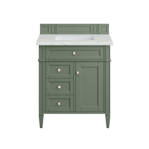 Brittany 30" Single Vanity, Smokey Celadon w/ 3CM Ethereal Noctis Top James Martin Vanities