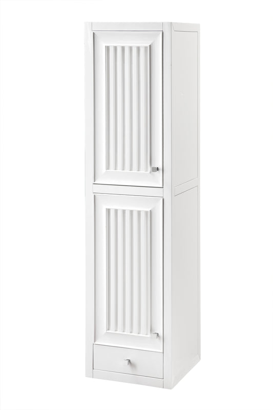 Athens 15" Tower Hutch - Left, Glossy White James Martin Vanities