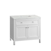 Load image into Gallery viewer, Bathroom Vanities Outlet Atlanta Renovate for LessChicago 36&quot; Single Vanity, Glossy White w/ 3CM Ethereal Noctis Top