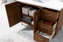 Load image into Gallery viewer, Bathroom Vanities Outlet Atlanta Renovate for LessMetropolitan 48&quot; Single Vanity, American Walnut, w/ 3 CM White Zeus Quartz Top