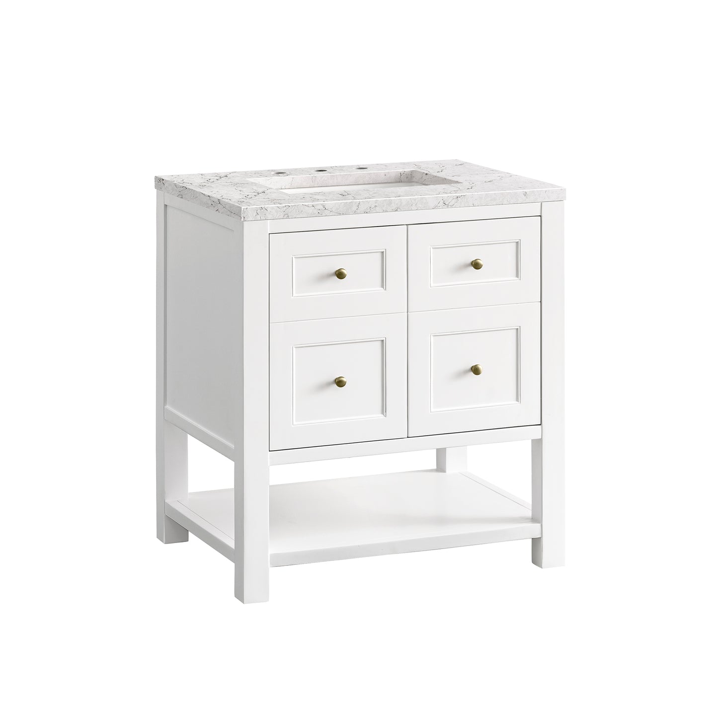 Bathroom Vanities Outlet Atlanta Renovate for LessBreckenridge 30" Single Vanity, Bright White w/ 3CM Eternal Jasmine Pearl Top