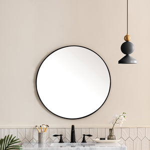 Rohe 30" Round Mirror, Matte Black James Martin Vanities