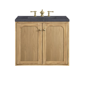 Laurent 30" Single Vanity, Light Natural Oak w/ 3CM Charcoal Soapstone Top James Martin Vanities