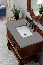 Load image into Gallery viewer, Castilian 36&quot; Single Vanity Cabinet, Aged Cognac, w/ 3 CM Grey Expo Quartz Top James Martin Vanities