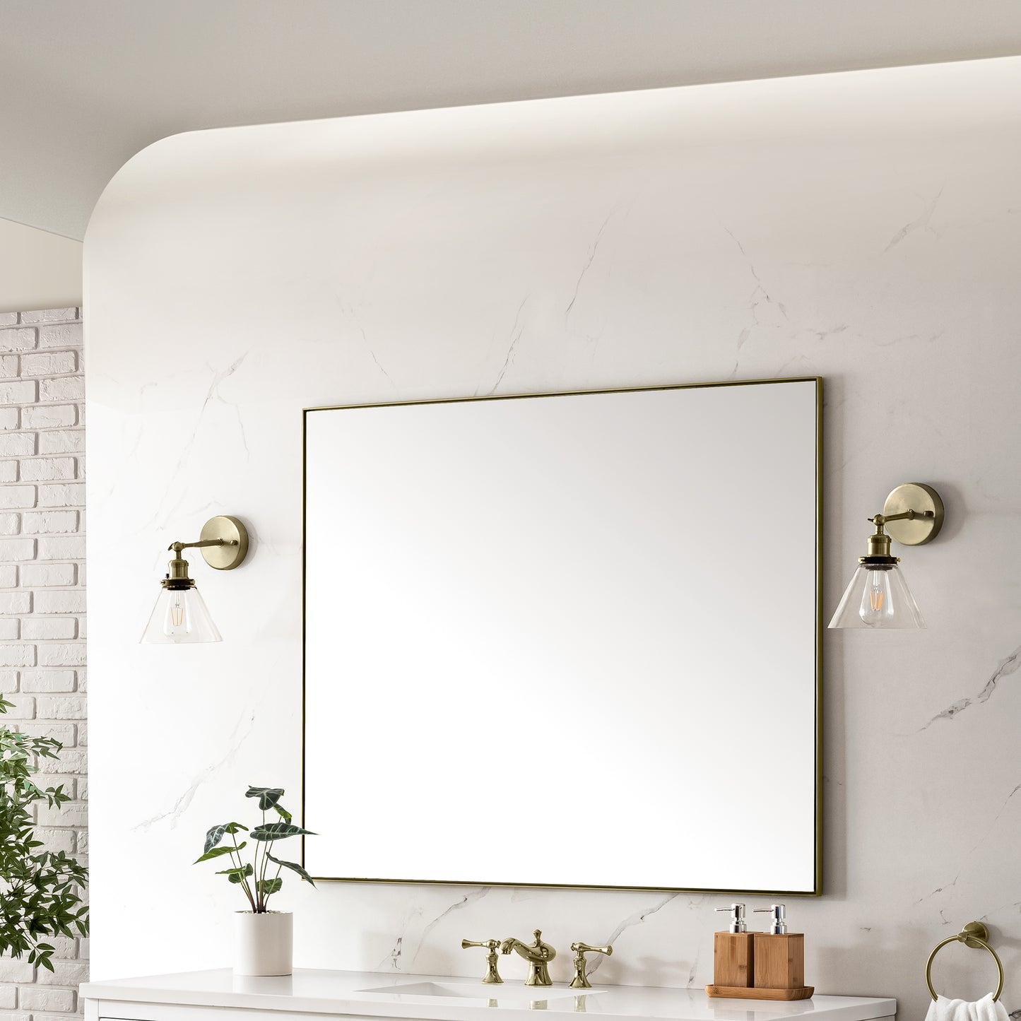 Rohe 48" Mirror, Champagne Brass James Martin Vanities
