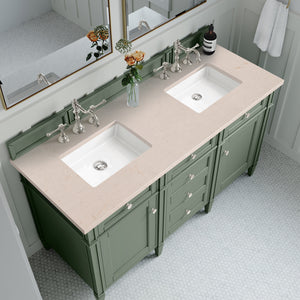 Bathroom Vanities Outlet Atlanta Renovate for LessBrittany 60" Double Vanity, Smokey Celadon w/ 3CM Eternal Marfil Top