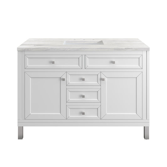 Part: Chicago Knobs and Legs Set for V48"  in Brushed Nickel James Martin Vanities