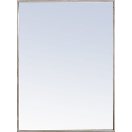 Elegant Decor Metal frame Rectangle Mirror 24 inch Silver Elegant Decor