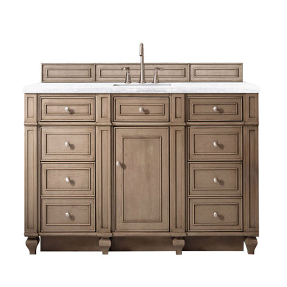 Bristol 60" Single Vanity, Whitewashed Walnut, w/ 3 CM Arctic Fall Solid Surface Top James Martin Vanities