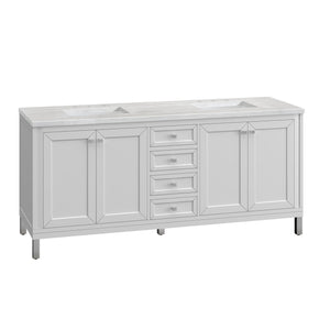 Bathroom Vanities Outlet Atlanta Renovate for LessChicago 72" Double Vanity, Glossy White w/ 3CM Arctic Fall Top