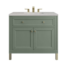 Load image into Gallery viewer, Chicago 36&quot; Single Vanity, Smokey Celadon w/ 3CM Eternal Serena Top James Martin Vanities