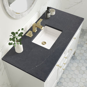 Chicago 48" Single Vanity, Glossy White w/ 3CM Charcoal Soapstone Top James Martin Vanities