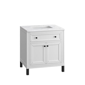 Bathroom Vanities Outlet Atlanta Renovate for LessChicago 30" Single Vanity, Glossy White w/ 3CM Arctic Fall Top