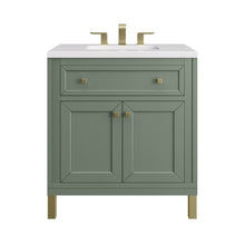 Load image into Gallery viewer, Chicago 30&quot; Single Vanity, Smokey Celadon w/ 3CM White Zeus Top James Martin Vanities