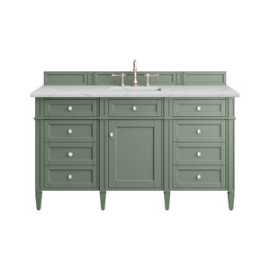 Brittany 60" Single Vanity, Smokey Celadon w/ 3CM Ethereal Noctis Top James Martin Vanities