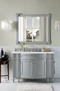 Brittany 46" Single Vanity, Urban Gray w/ 3 CM White Zeus Quartz Top James Martin Vanities