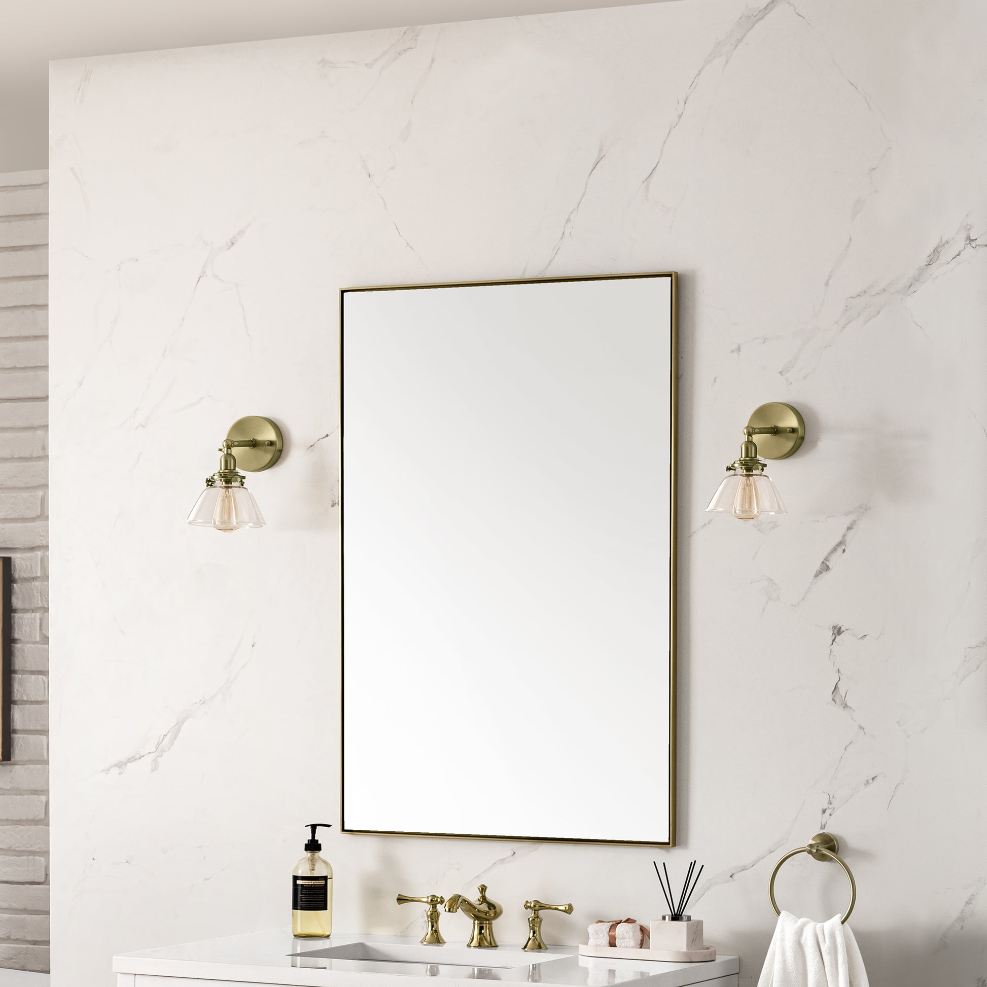 Rohe 26" Mirror, Champagne Brass James Martin Vanities