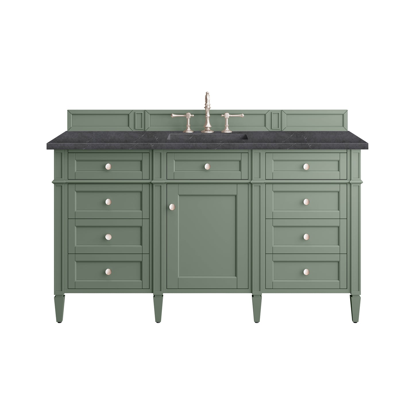 Brittany 60" Single Vanity, Smokey Celadon w/ 3CM Charcoal Soapstone Top James Martin Vanities