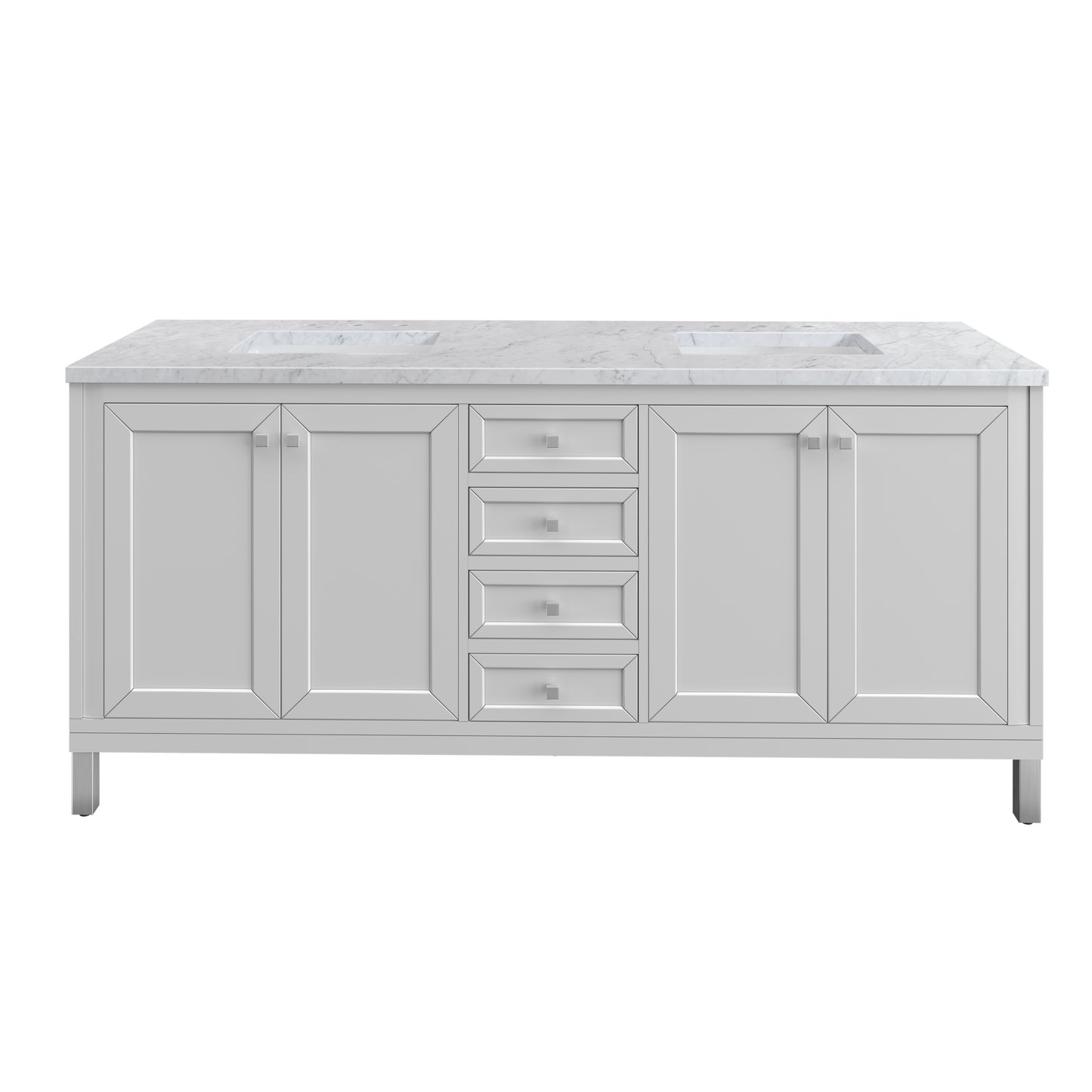 Part: Chicago Knobs and Legs Set for V72"  in Brushed Nickel James Martin Vanities