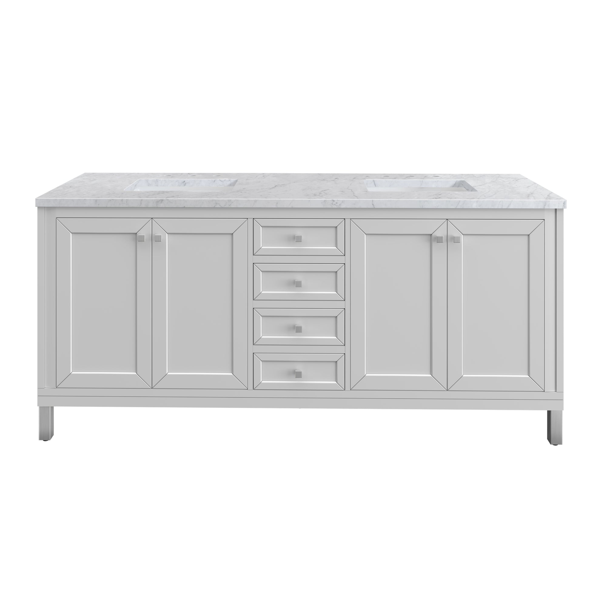 Part: Chicago Knobs and Legs Set for V72"  in Brushed Nickel James Martin Vanities