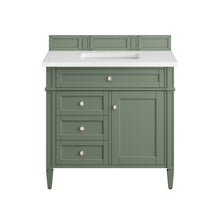 Load image into Gallery viewer, Brittany 36&quot; Single Vanity, Smokey Celadon w/ 3CM White Zeus Top James Martin Vanities