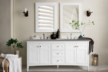 Load image into Gallery viewer, Palisades 72&quot; Double Vanity, Bright White, w/ 3 CM Grey Expo Quartz Top James Martin Vanities