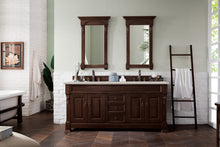 Load image into Gallery viewer, Brookfield 72&quot; Double Vanity, Burnished Mahogany w/ 3 CM Arctic Fall Solid Surface Top James Martin Vanities