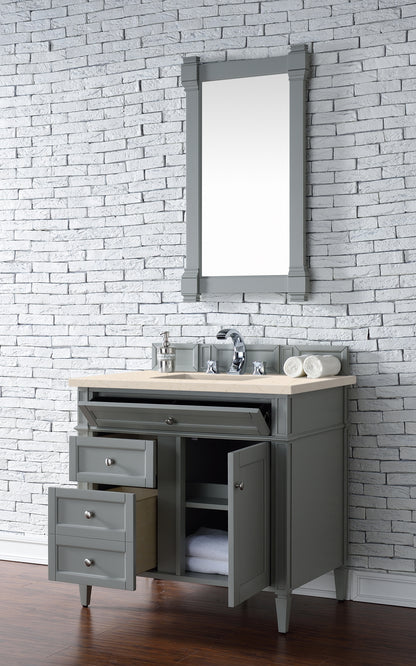 Brittany 36" Urban Gray Single Vanity w/ 3 CM Eternal Marfil Quartz Top James Martin Vanities
