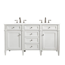 Load image into Gallery viewer, Brittany 60&quot; Bright White Double Vanity w/ 3 CM White Zeus Quartz Top James Martin Vanities