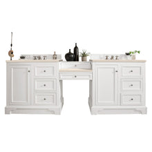 Load image into Gallery viewer, De Soto 94&quot; Double Vanity Set, Bright White w/ Makeup Table, 3 CM Eternal Marfil Quartz Top James Martin