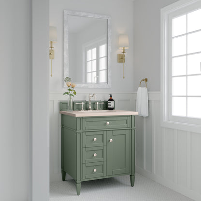 Brittany 30" Single Vanity, Smokey Celadon w/ 3CM Eternal Marfil Top James Martin Vanities