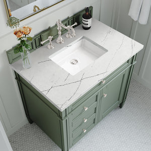 Bathroom Vanities Outlet Atlanta Renovate for LessBrittany 36" Single Vanity, Smokey Celadon w/ 3CM Ethereal Noctis Top