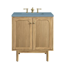 Load image into Gallery viewer, Laurent 30&quot; Single Vanity, Light Natural Oak w/ 3CM Cala Blue Top James Martin Vanities