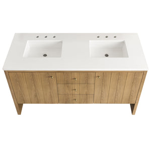 Hudson 60" Double Vanity, Light Natural Oak James Martin Vanities