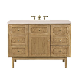 Laurent 48" Single Vanity, Light Natural Oak w/ 3CM Eternal Marfil Top James Martin Vanities