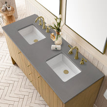 Load image into Gallery viewer, Bathroom Vanities Outlet Atlanta Renovate for LessHudson 60&quot; Double Vanity, Light Natural Oak w/ 3CM Grey Expo Top