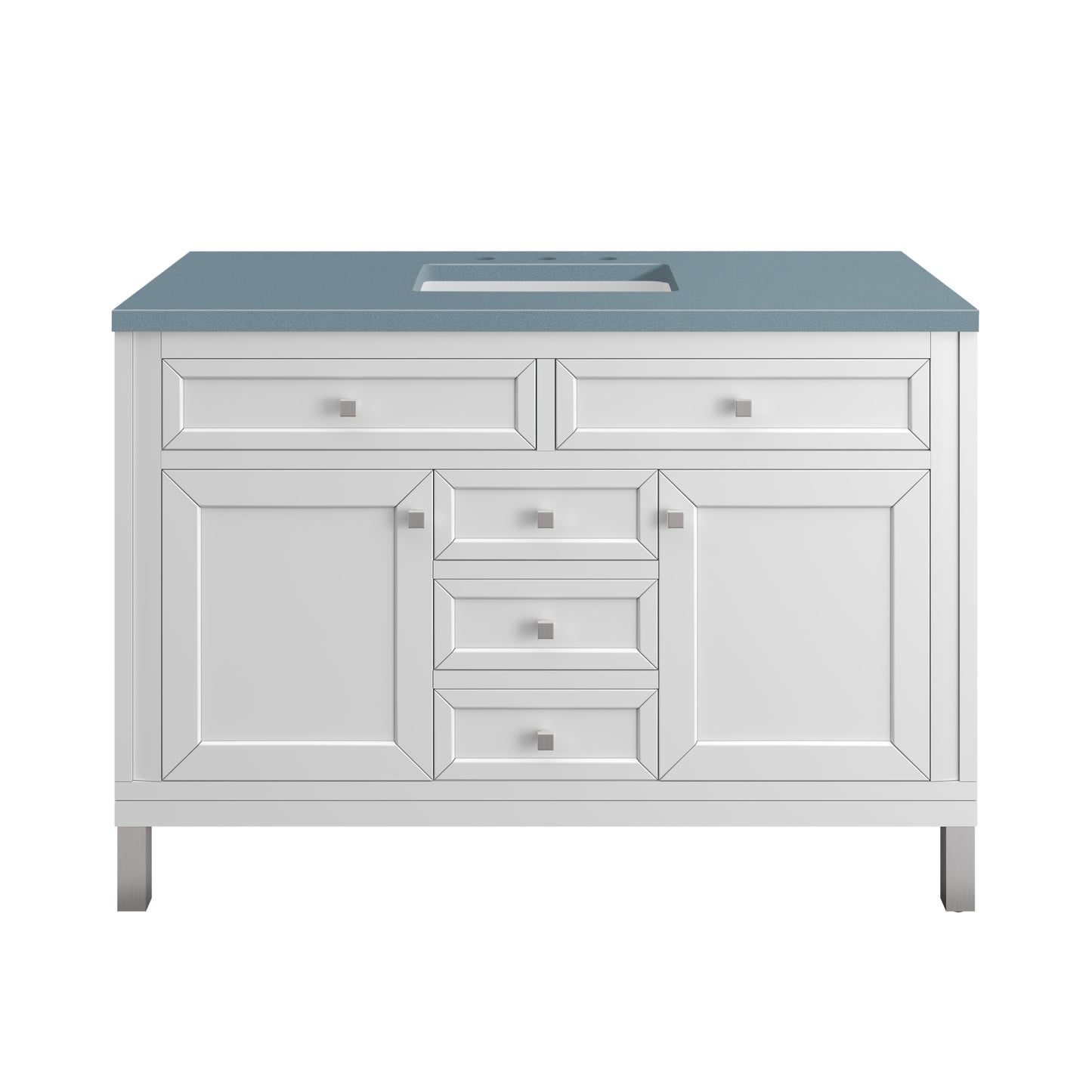 Part: Chicago Knobs and Legs Set for V48"  in Brushed Nickel James Martin Vanities