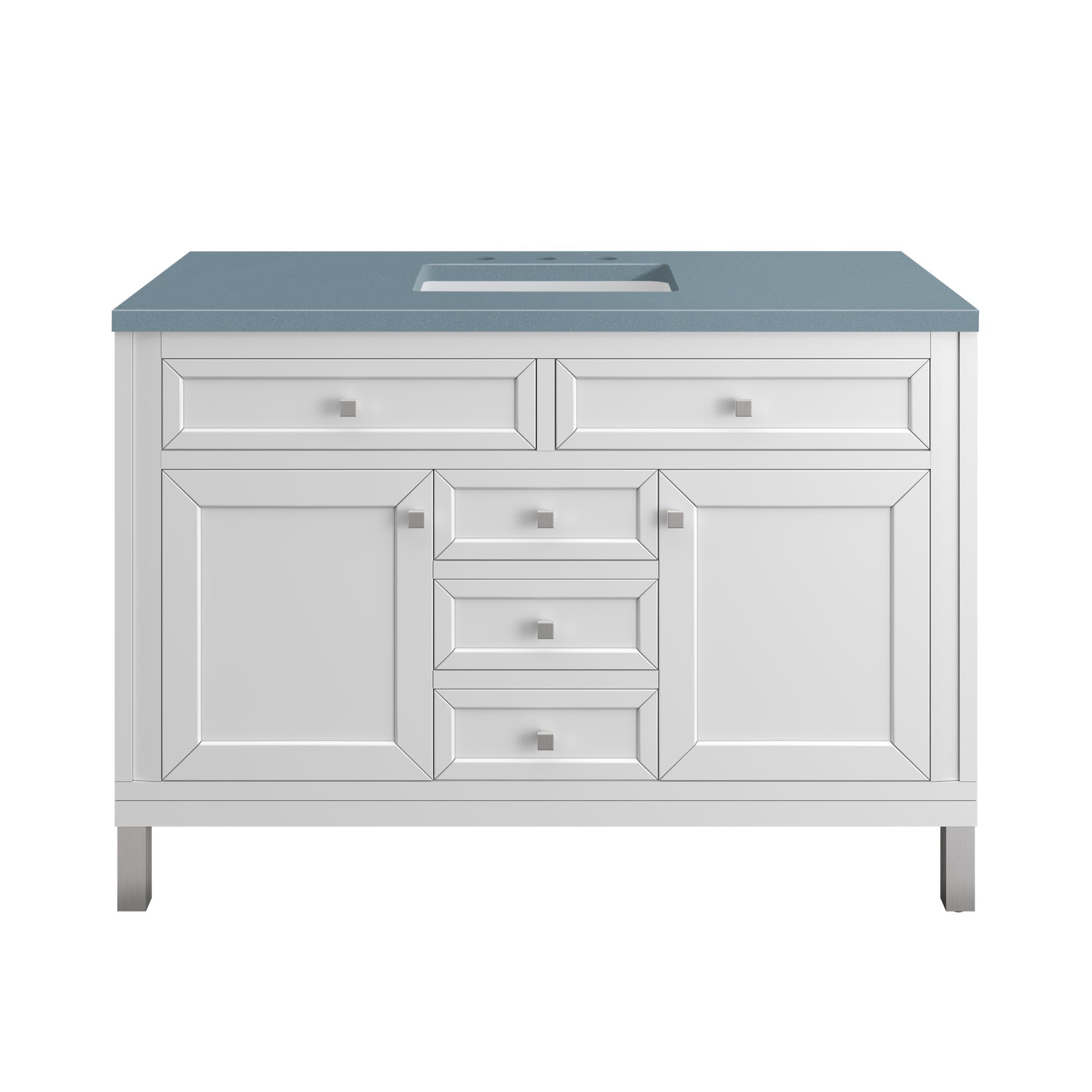 Part: Chicago Knobs and Legs Set for V48"  in Brushed Nickel James Martin Vanities