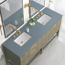 Load image into Gallery viewer, Bathroom Vanities Outlet Atlanta Renovate for LessEmmeline 72&quot; Double Vanity, Pebble Oak w/ 3CM Cala Blue Top