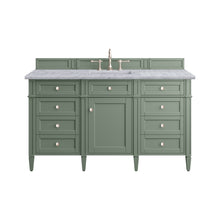 Load image into Gallery viewer, Brittany 60&quot; Single Vanity, Smokey Celadon w/ 3CM Carrara Marble Top James Martin Vanities