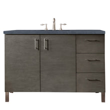 Load image into Gallery viewer, Metropolitan 48&quot; Single Vanity, Silver Oak, w/ 3 CM Charcoal Soapstone Quartz Top James Martin Vanities