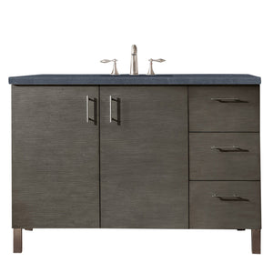 Metropolitan 48" Single Vanity, Silver Oak, w/ 3 CM Charcoal Soapstone Quartz Top James Martin Vanities