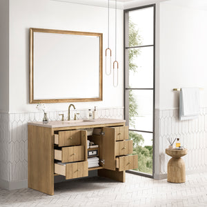 Hudson 48" Single Vanity, Light Natural Oak w/ 3CM Eternal Marfil Top James Martin Vanities