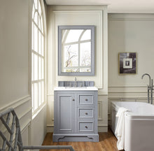 Load image into Gallery viewer, De Soto 30&quot; Single Vanity, Silver Gray w/ 3 CM White Zeus Quartz Top James Martin Vanities