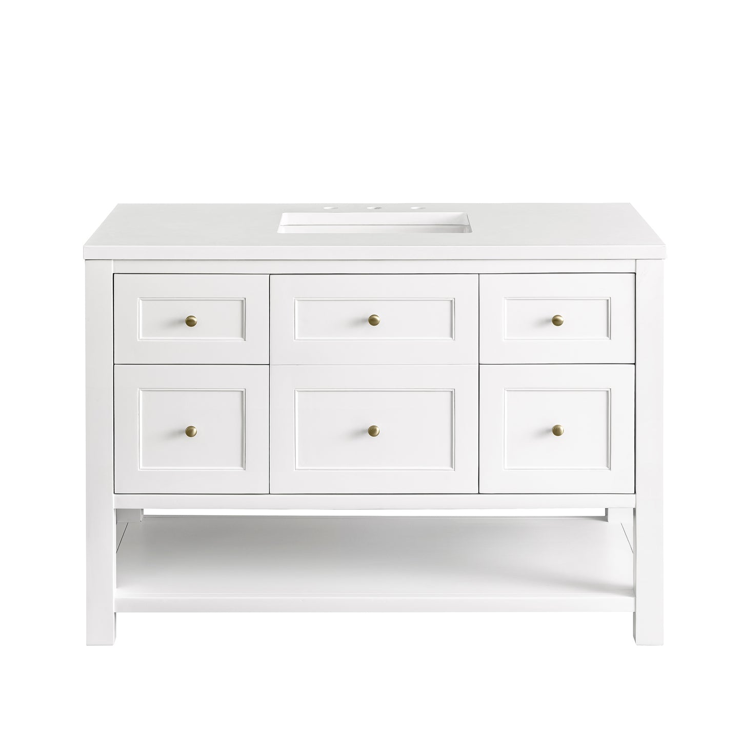 Breckenridge 48" Single Vanity, Bright White w/ 3CM White Zeus Top James Martin Vanities