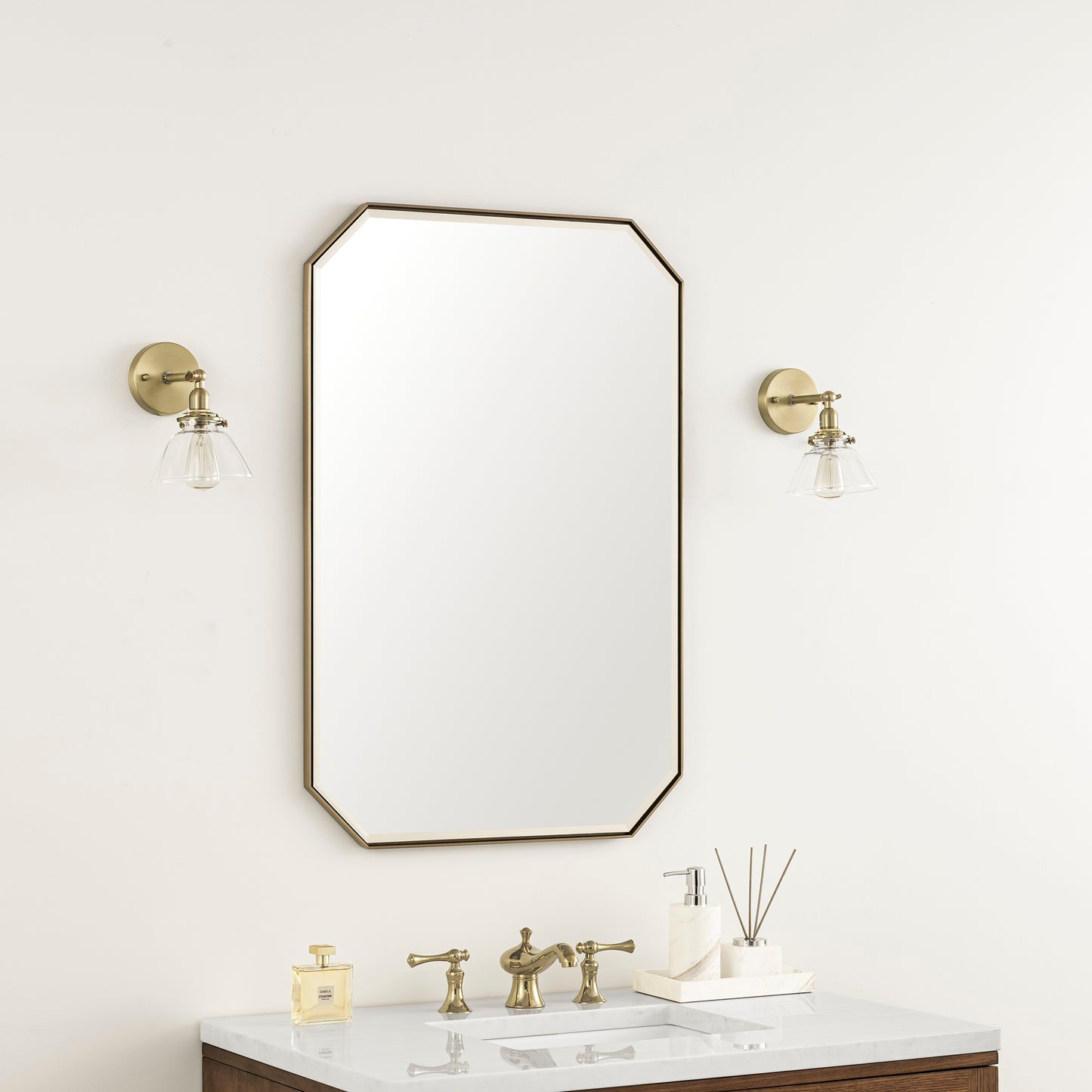 Rohe 24" Mirror, Champagne Brass James Martin Vanities