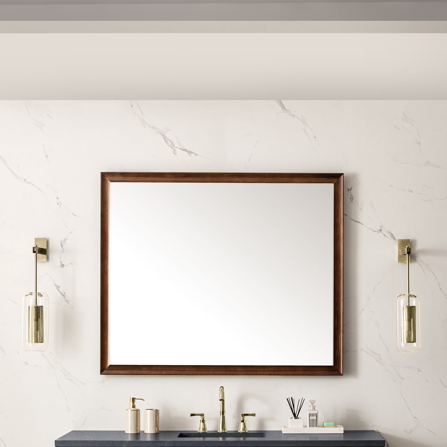 Glenbrooke 48" Mirror, Mid-Century Walnut James Martin Vanities