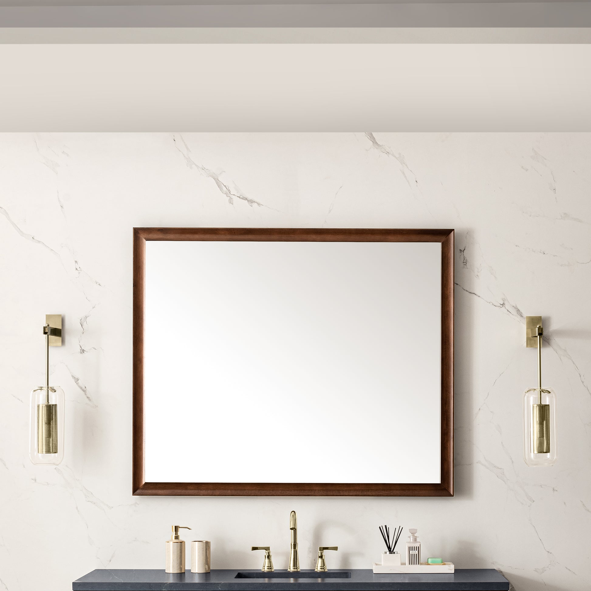 Glenbrooke 48" Mirror, Mid-Century Walnut James Martin Vanities