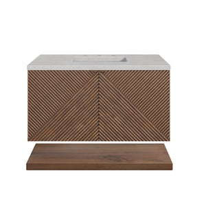 Marcello 36" Single Vanity, Chestnut w/ 3CM Eternal Serena Top James Martin Vanities